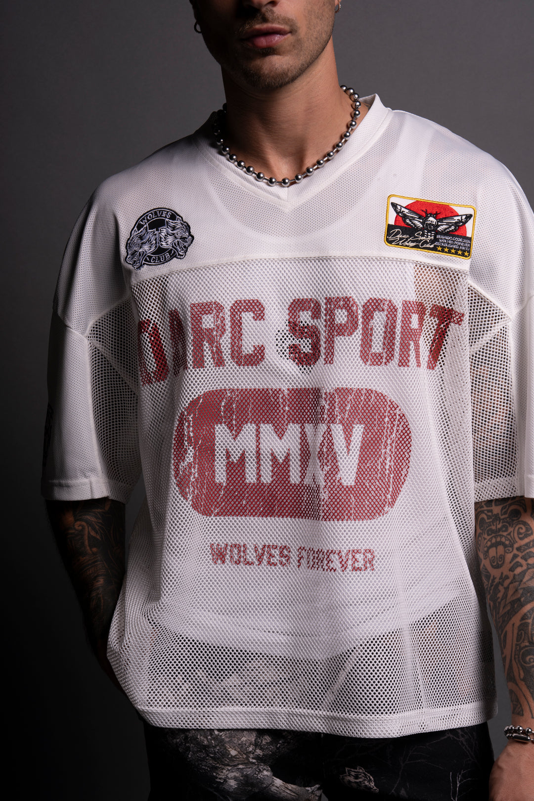 Wolves Forever Emmitt Football Jersey in Cream