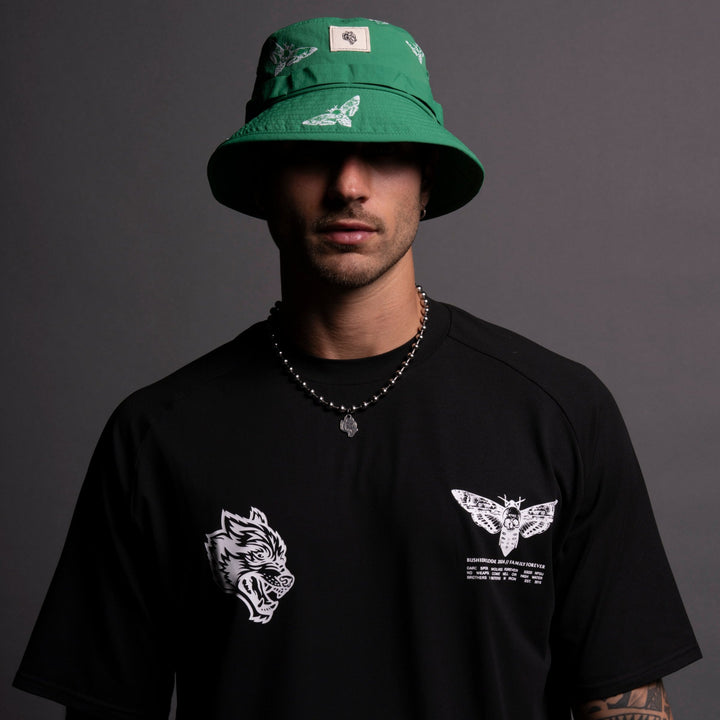 Death Moth Boonie Bucket Hat in Green