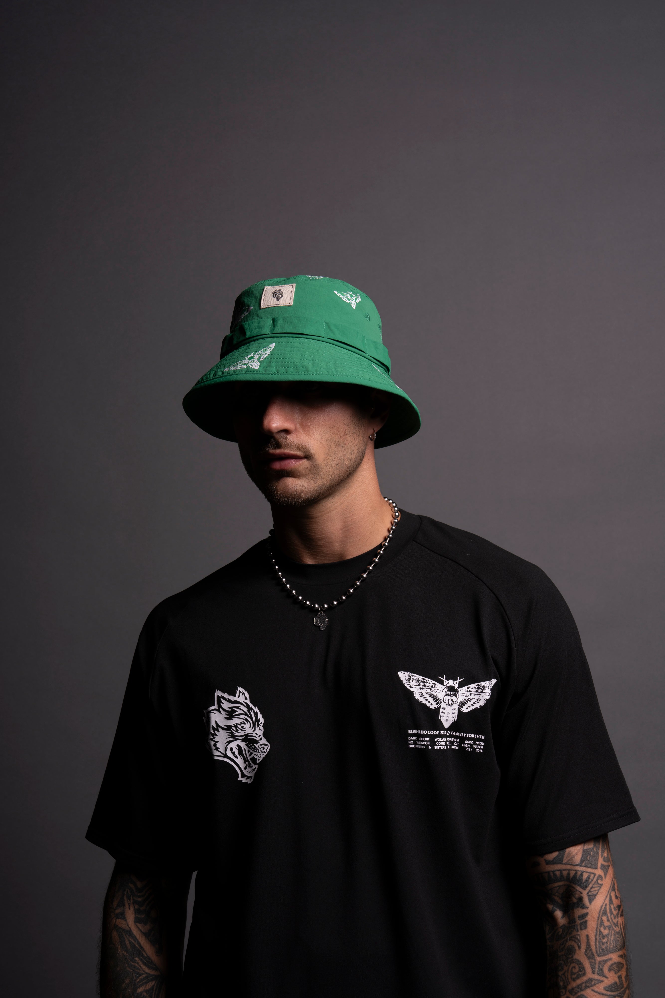 Death Moth Boonie Bucket Hat in Green