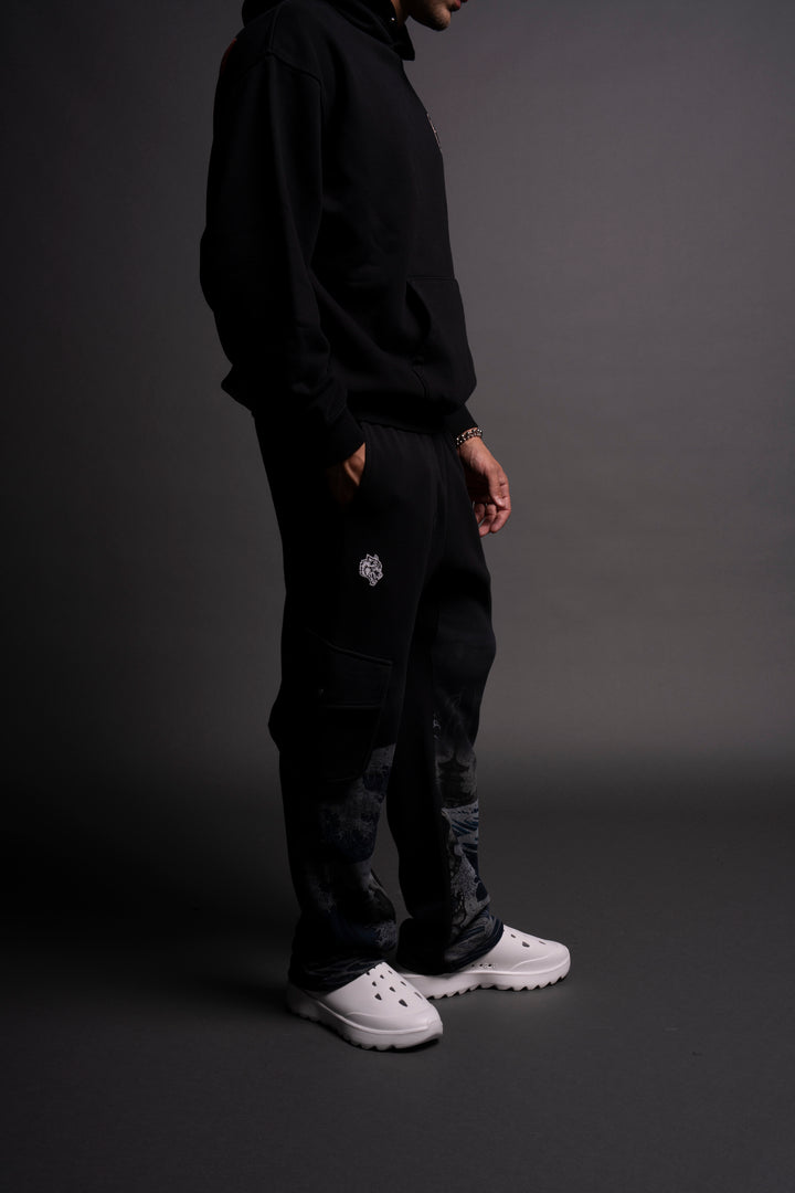 Virtues Bigelow Cargo Sweat Pants in Black