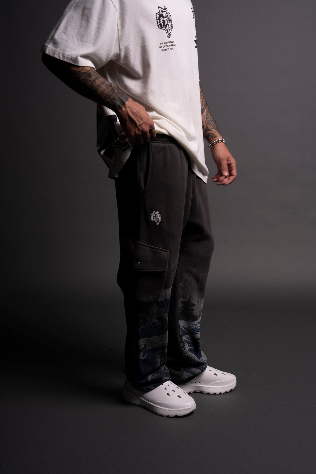 Virtues Bigelow Cargo Sweat Pants in Wolf Gray