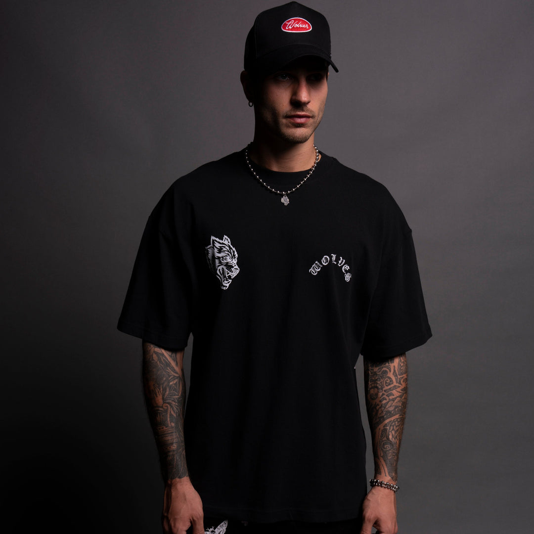 Metal Cherry Blossom "Premium" Oversized Tee in Black