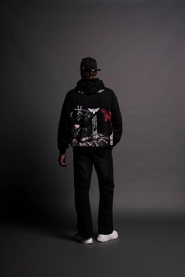 Samurai Courage "Side-By-Side" Bishop Hoodie in Black