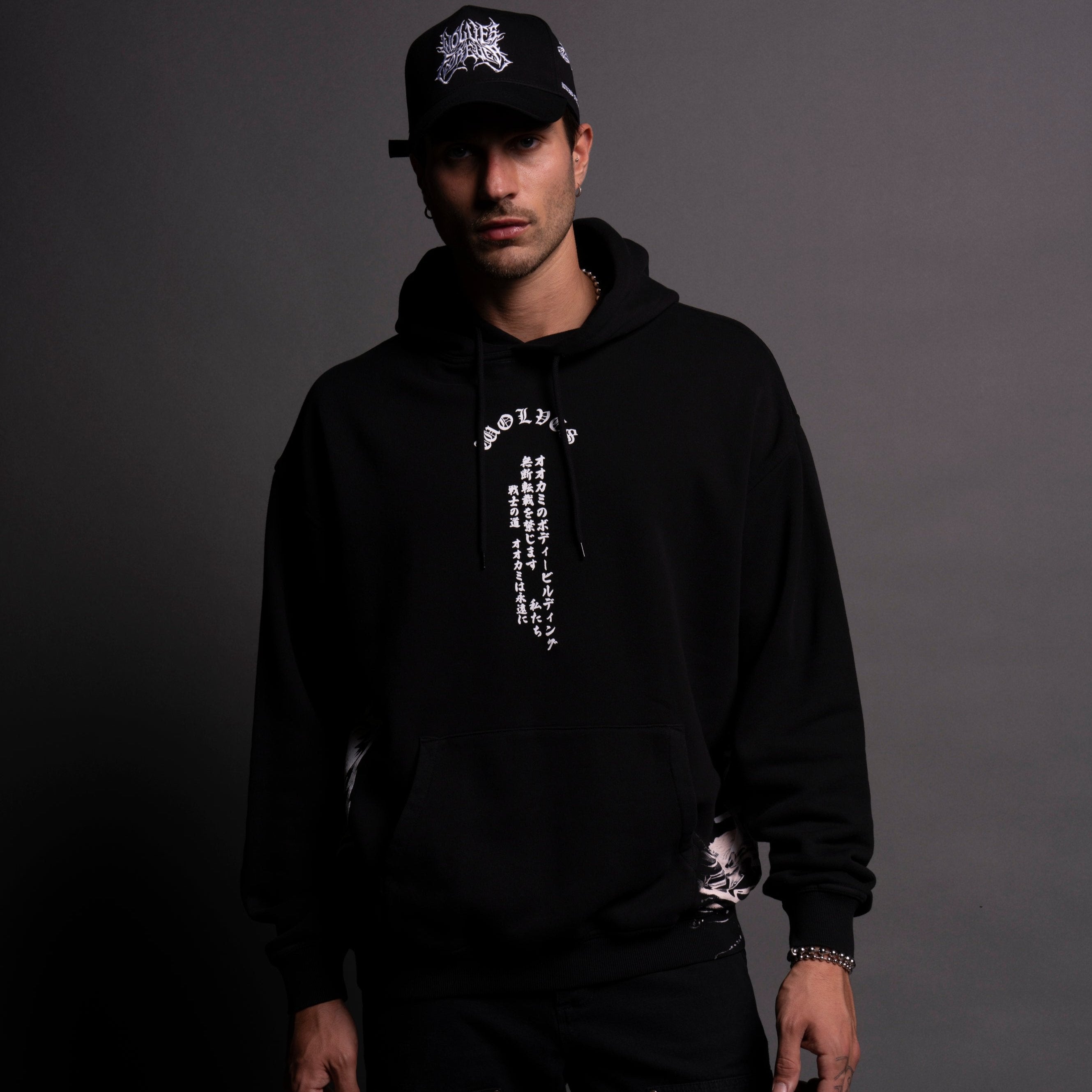 Samurai Courage "Side-By-Side" Bishop Hoodie in Black