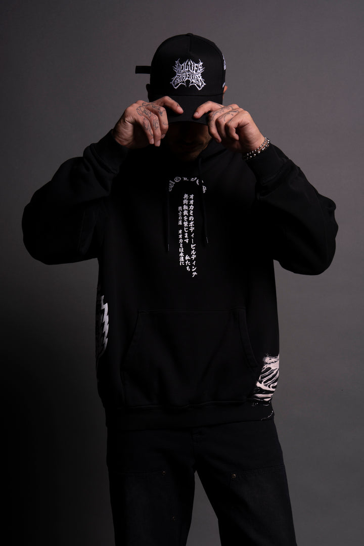 Samurai Courage "Side-By-Side" Bishop Hoodie in Black