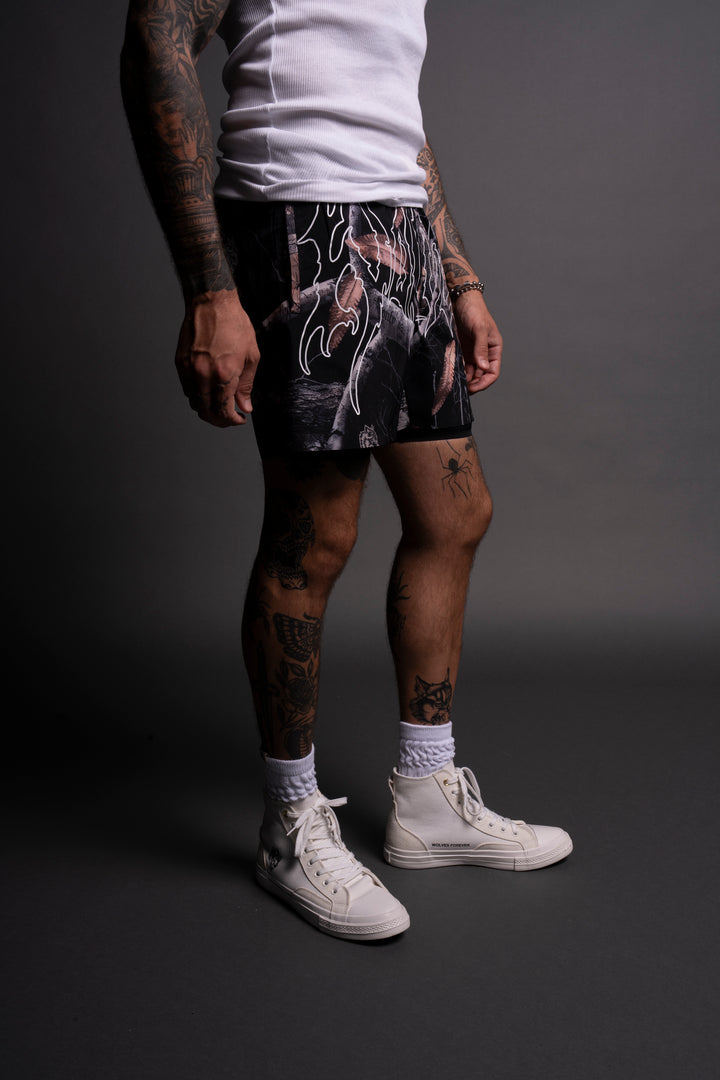 Hesh Compression Shorts in Darc Woodland Camo