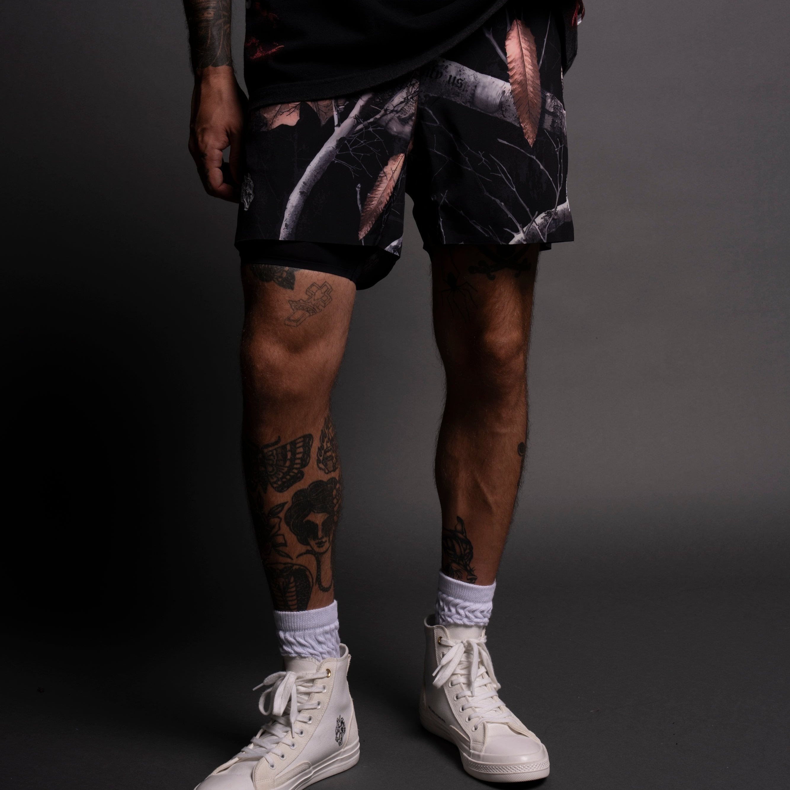 Dual Compression Shorts in Darc Woodland Camo