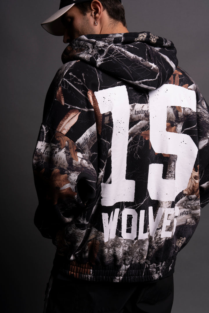 Our Zone "Chambers" Zip Hoodie in Darc Woodland Camo