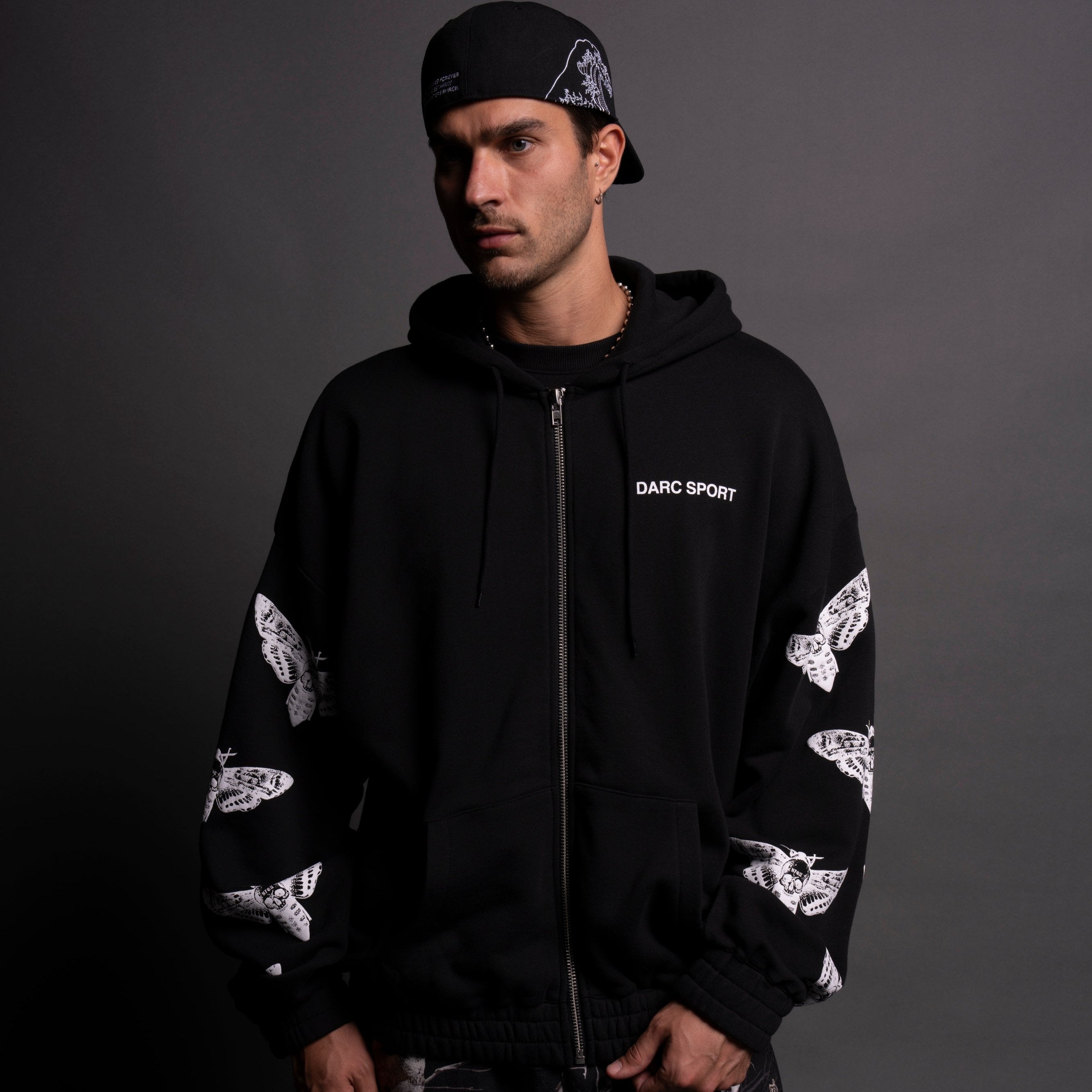 Reborn "Chambers" Zip Hoodie in Black