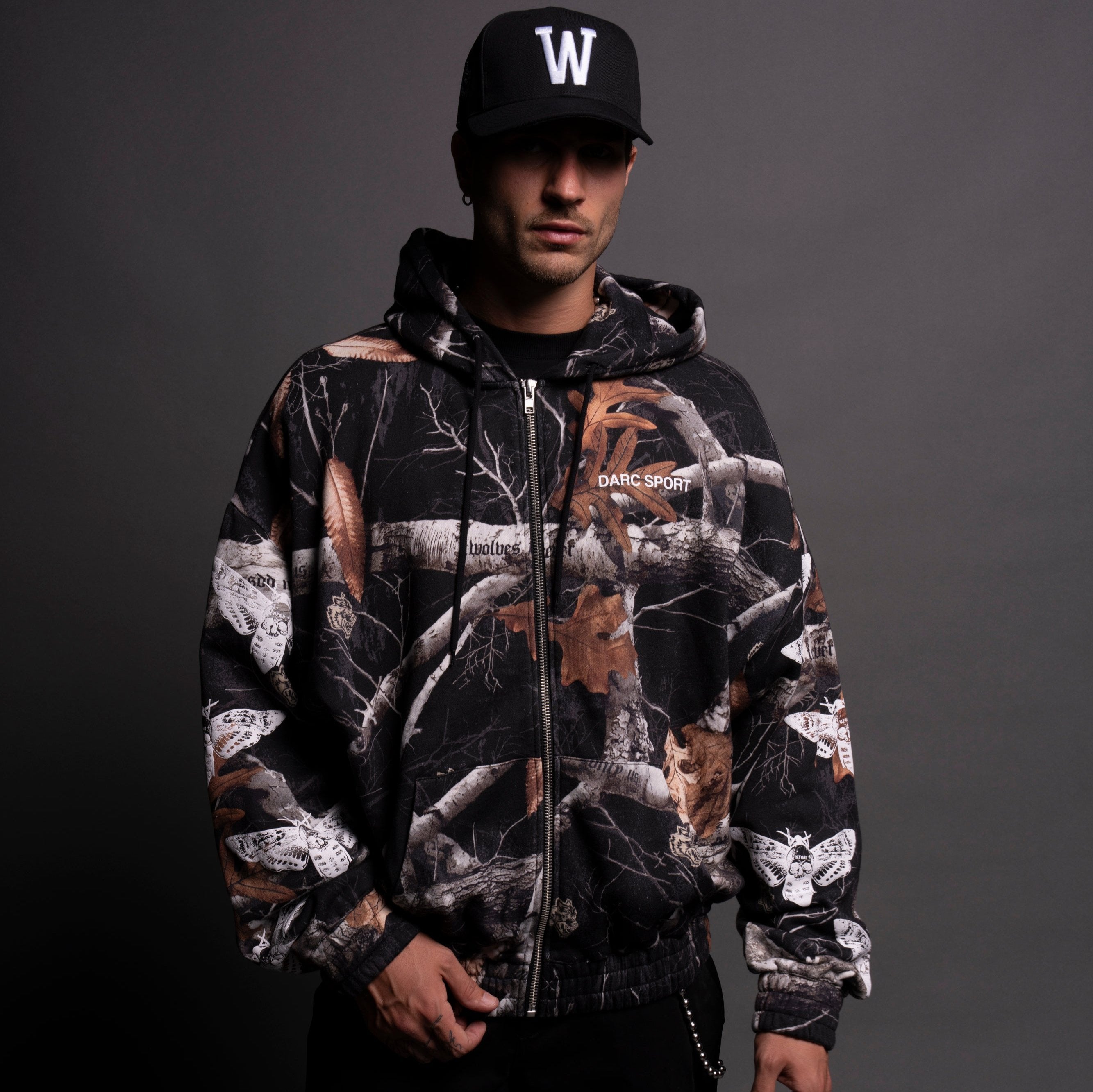 Reborn "Chambers" Zip Hoodie in Darc Woodland Camo