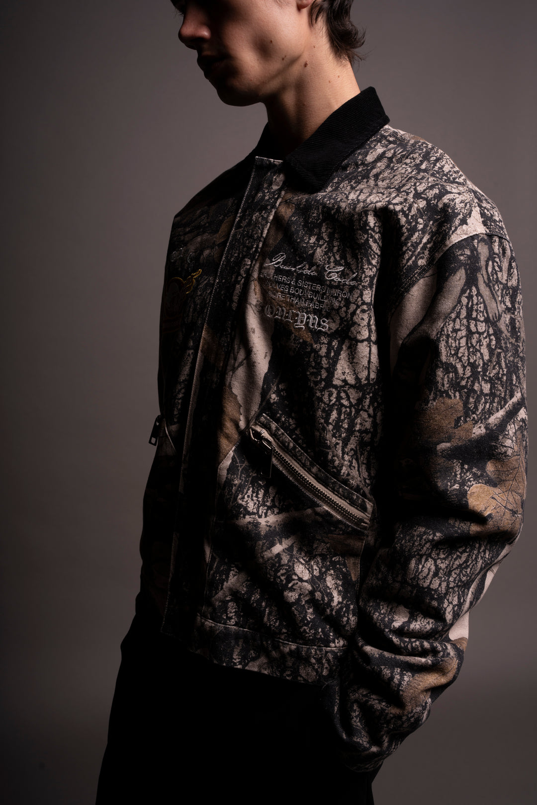 Live Free Earl Jacket in Clay Woodland Camo