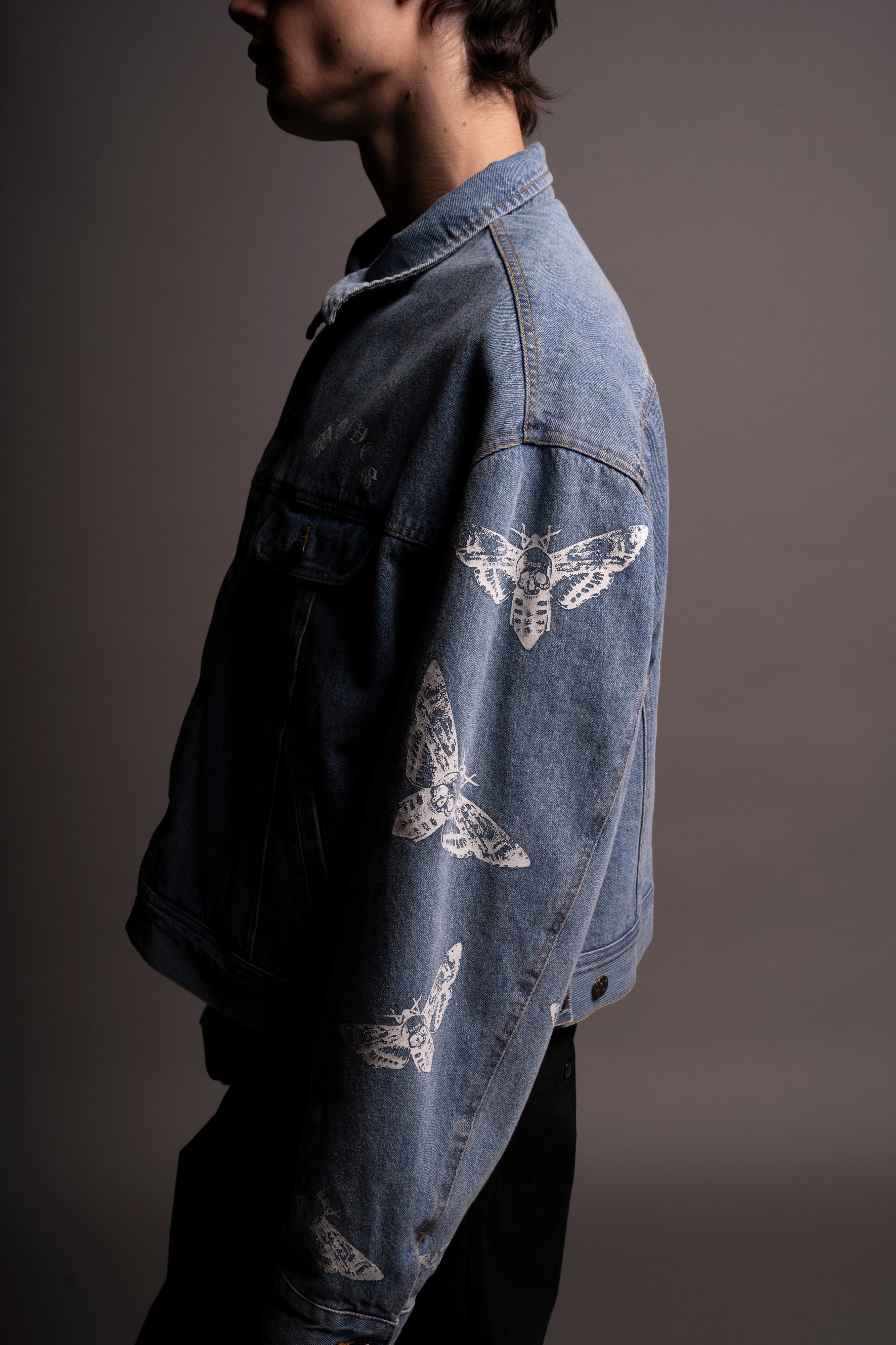 Reborn Cropped American Denim Jacket in Denim