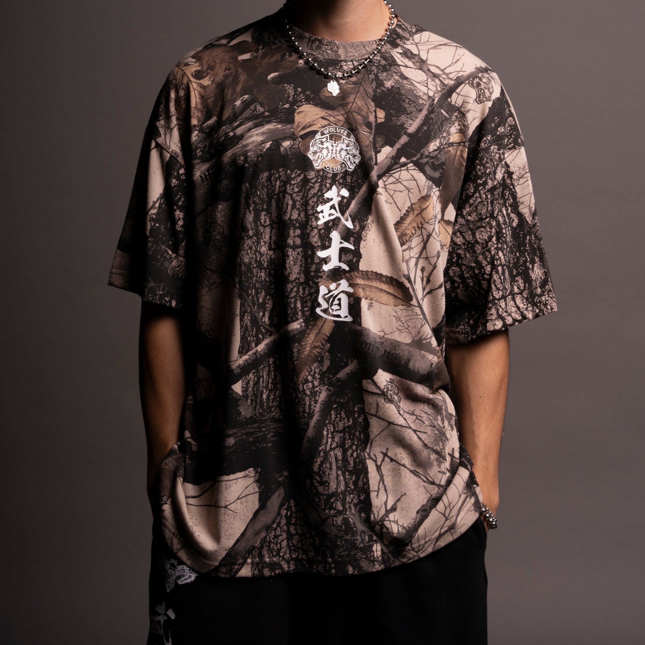 Inferno "Premium" Oversized Unisex Tee in Clay Woodland Camo