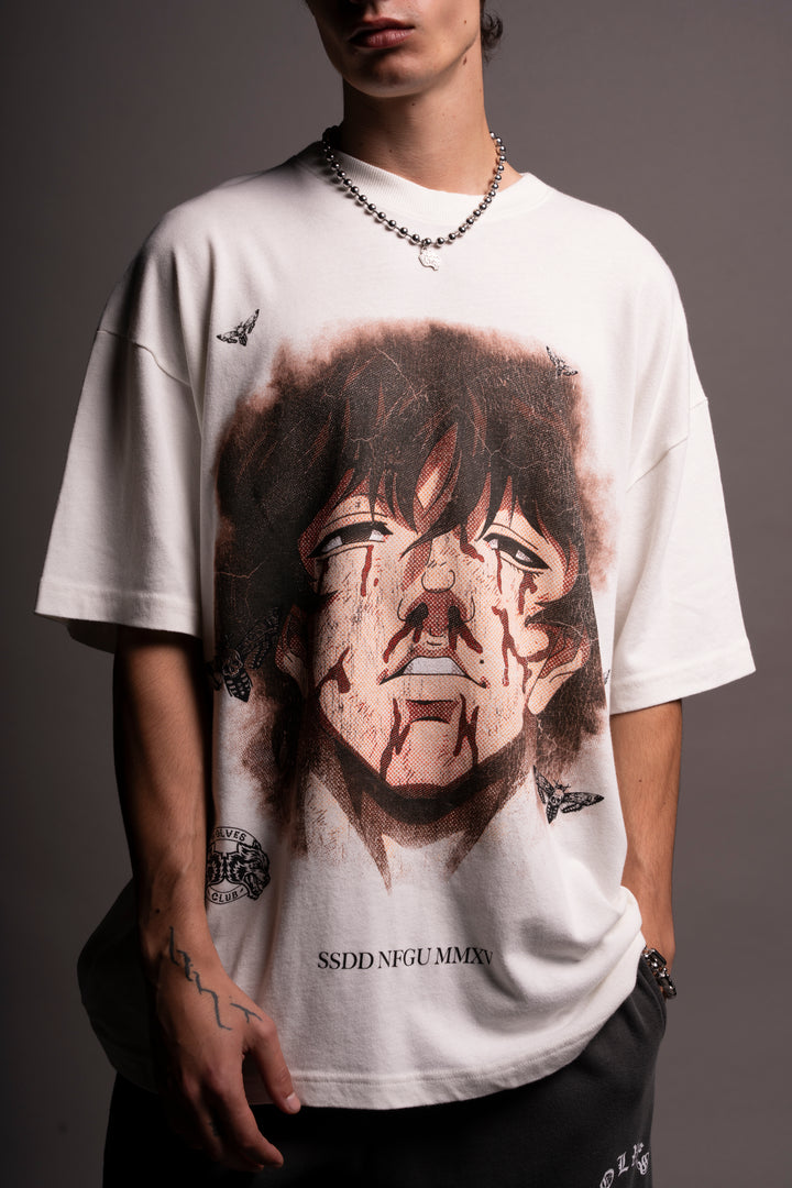 Baki "Premium" Oversized Tee in Cream