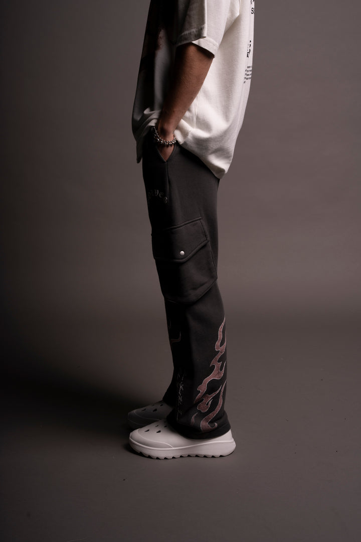 Through The Fire Bigelow Cargo Sweat Pants in Wolf Gray