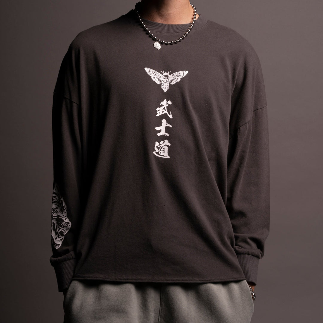 Metal Samurai "Box Cut" L/S Tee in Wolf Gray