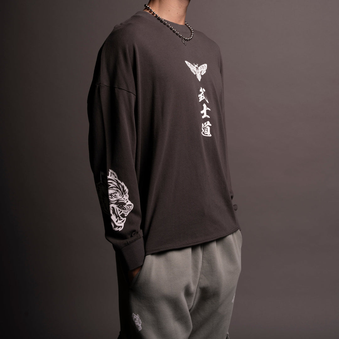 Metal Samurai "Box Cut" L/S Tee in Wolf Gray