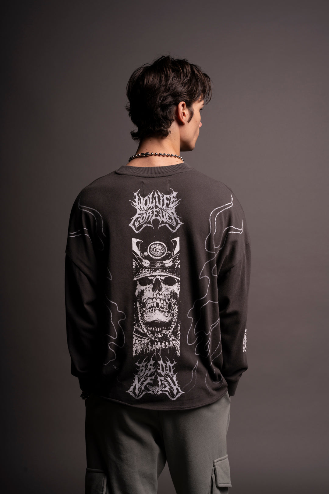 Metal Samurai "Box Cut" L/S Tee in Wolf Gray