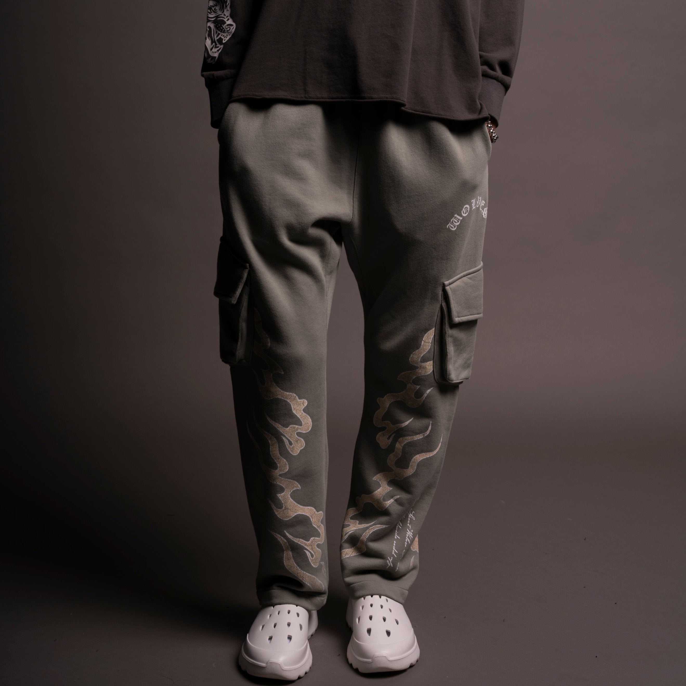 Through The Fire Bigelow Cargo Sweat Pants in Owen Green