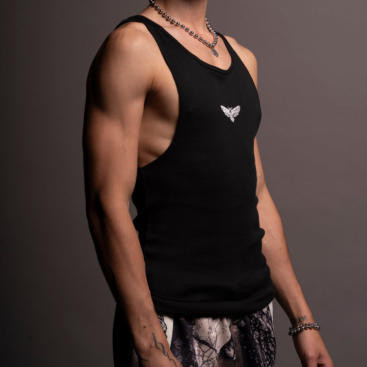 Death Moth "Ribbed" Tank in Black