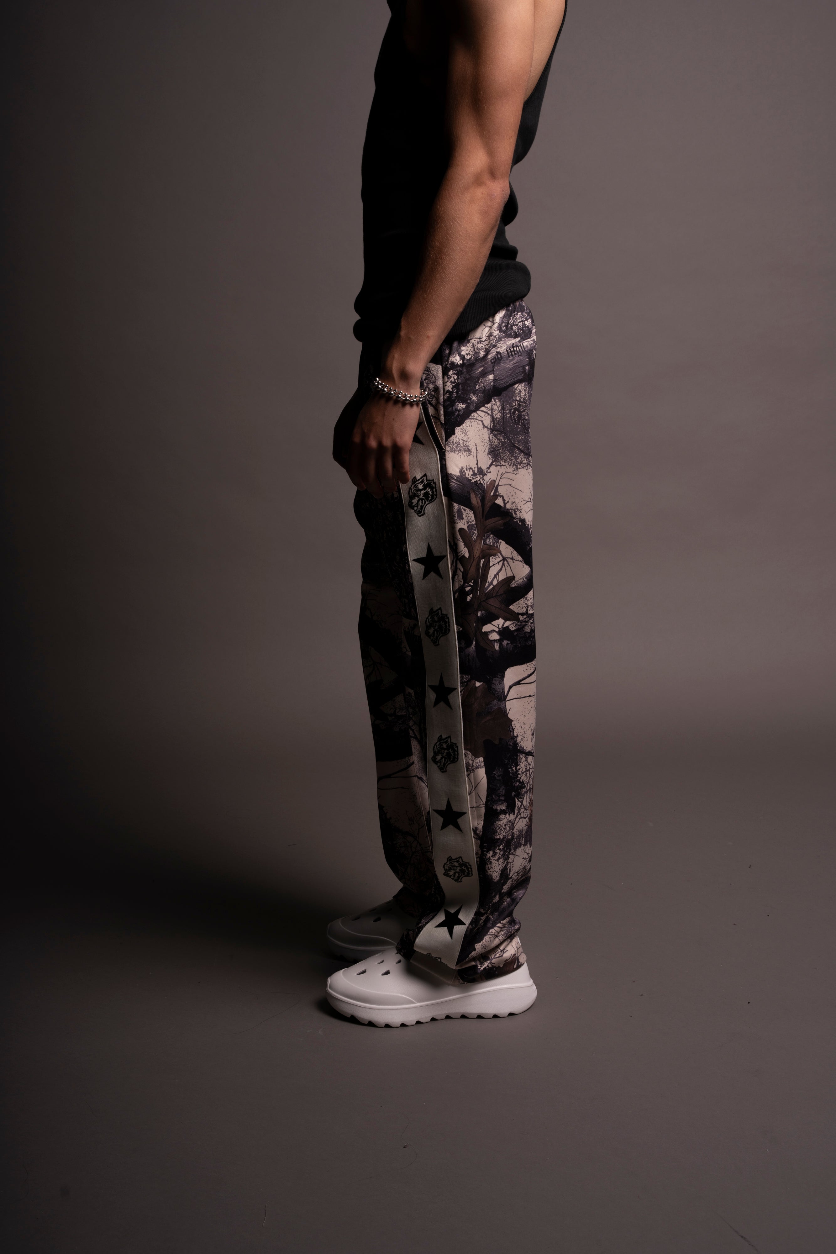 Wolves Roadster Track Pants in Clay Woodland Camo