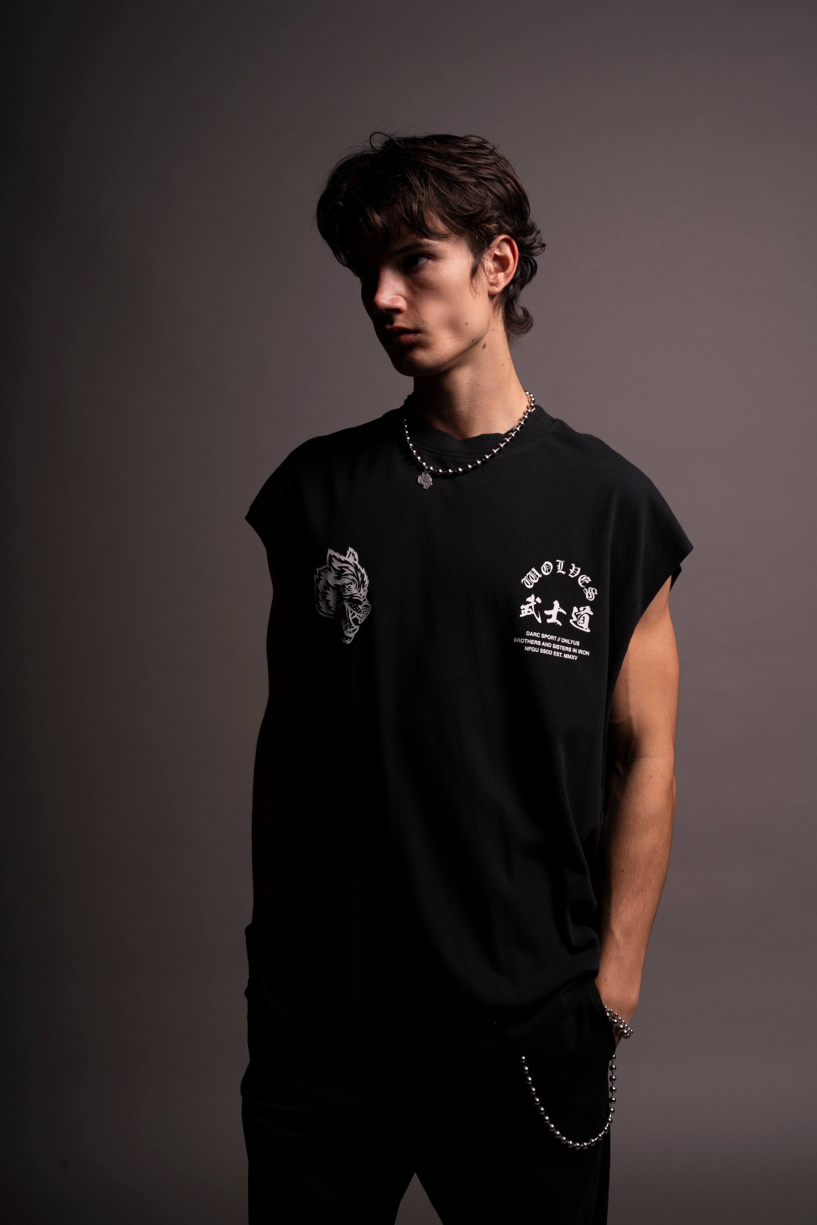 Okami Wolf "Premium" Muscle Tee in Black