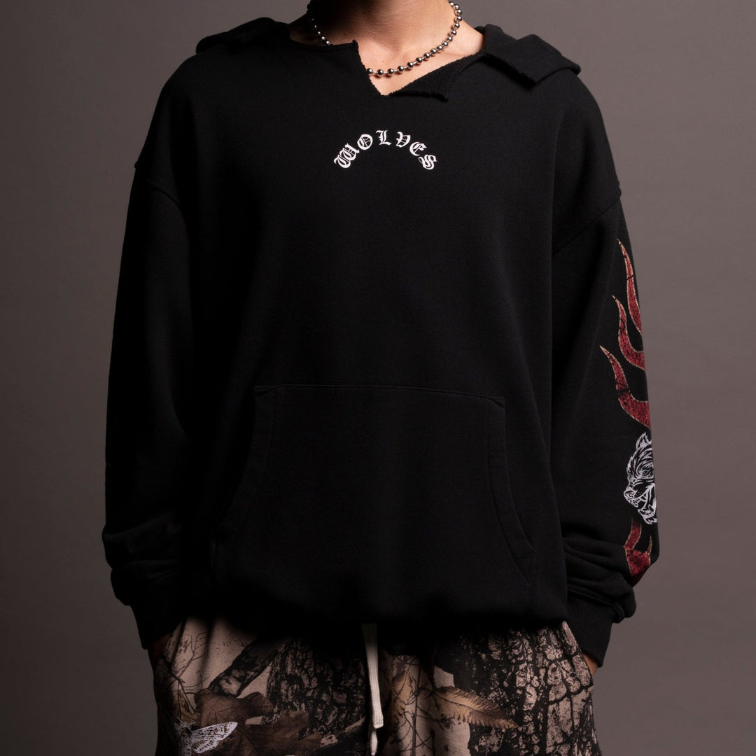 Okami Wolf "Dempsey" Hoodie in Black