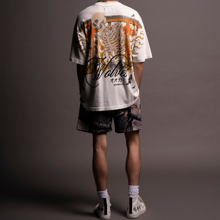 Okami Wolf Mesh Shorts in Clay Woodland Camo