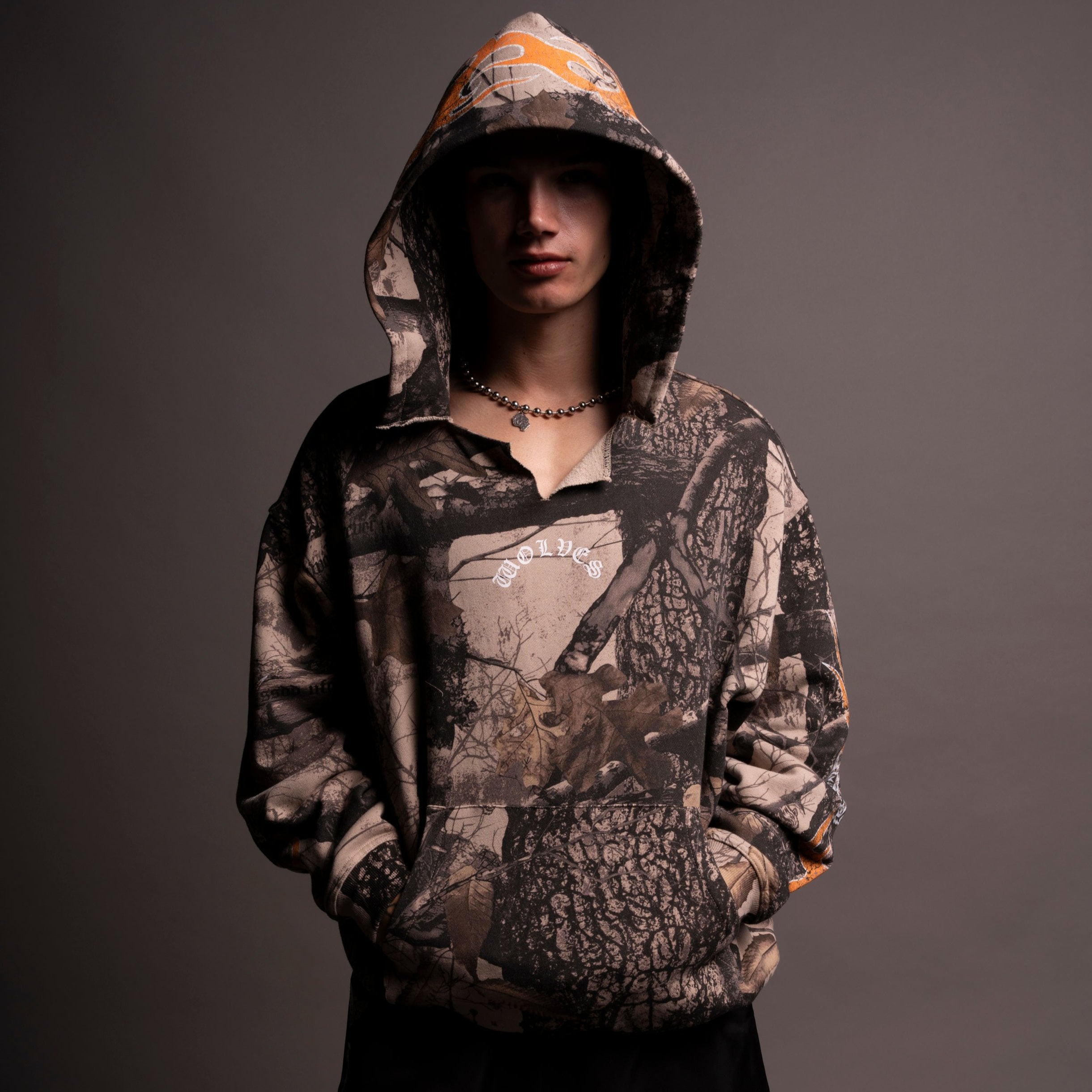 Okami Wolf "Dempsey" Hoodie in Clay Woodland Camo