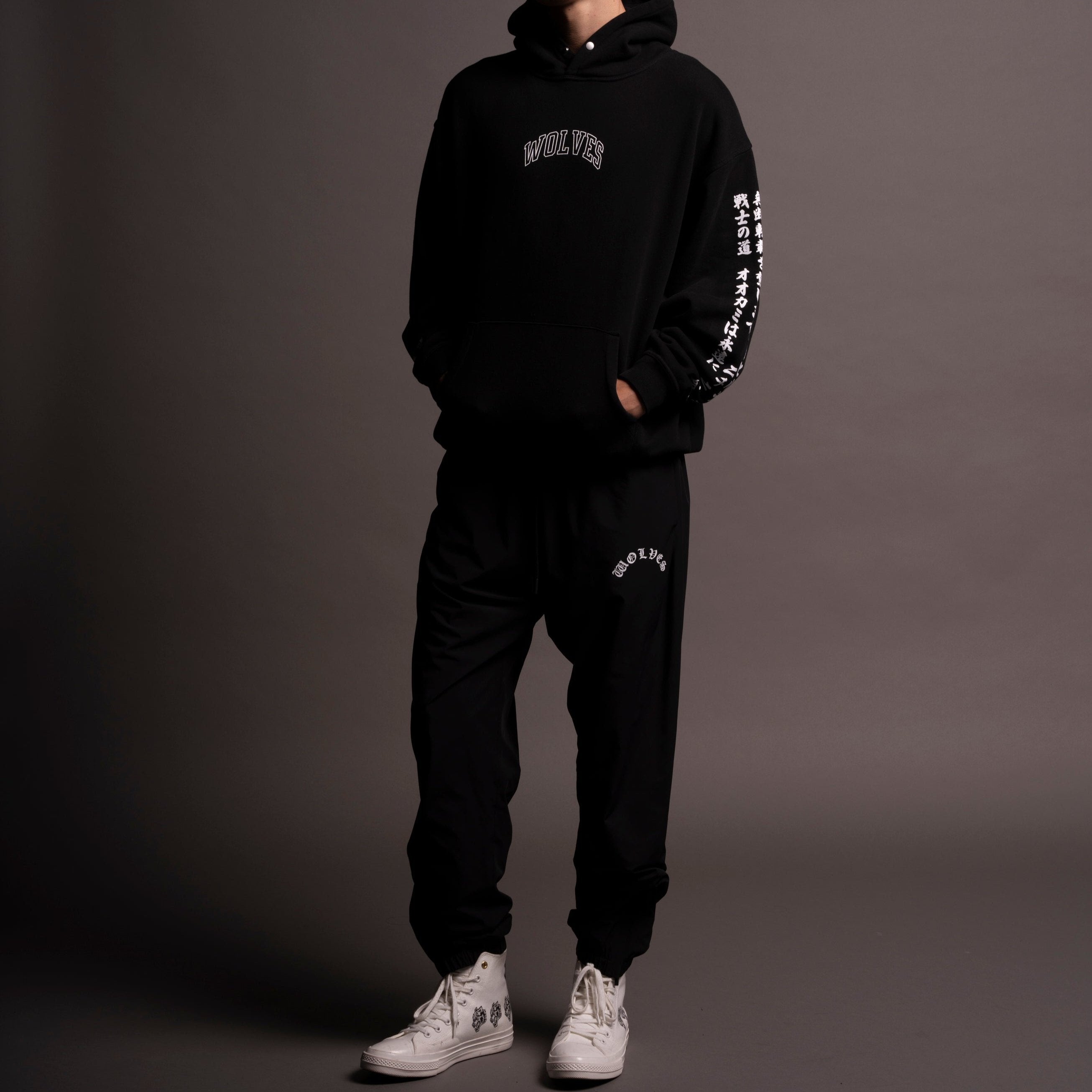 Wolves Chopper Hybrid Nylon Track Pants in Black