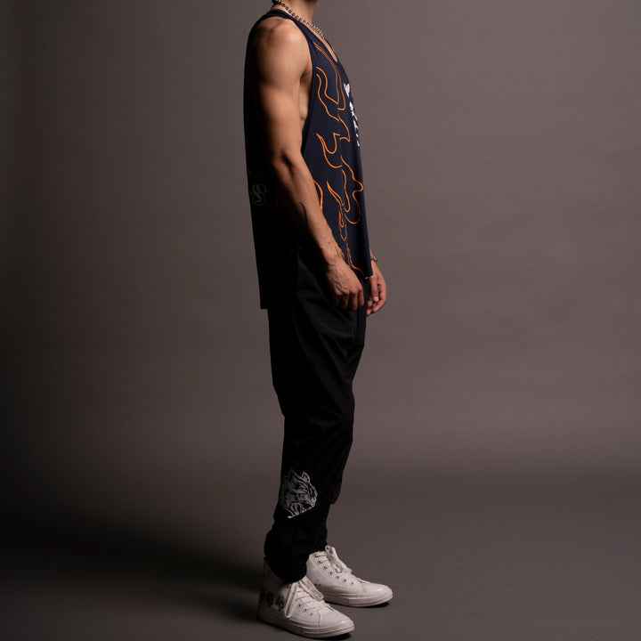 Okami "Dry Wolf" (Drop) Tank in Navy