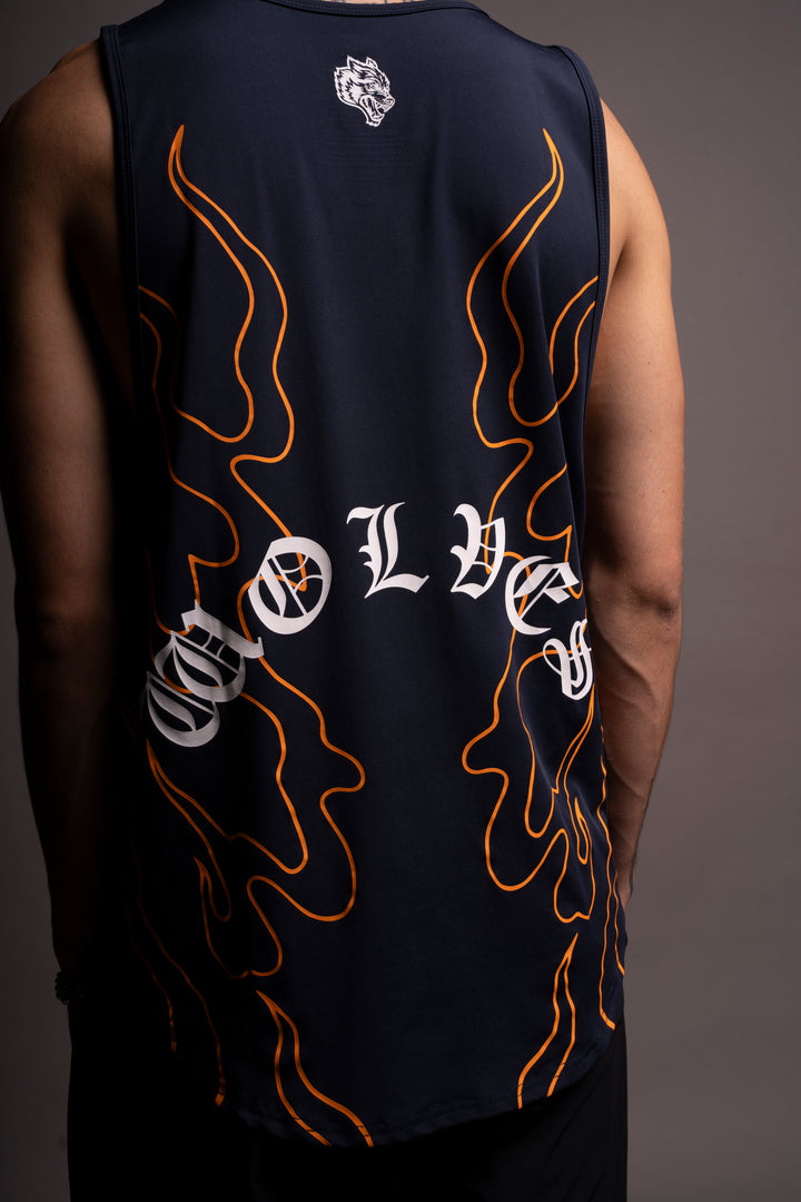 Okami "Dry Wolf" (Drop) Tank in Navy