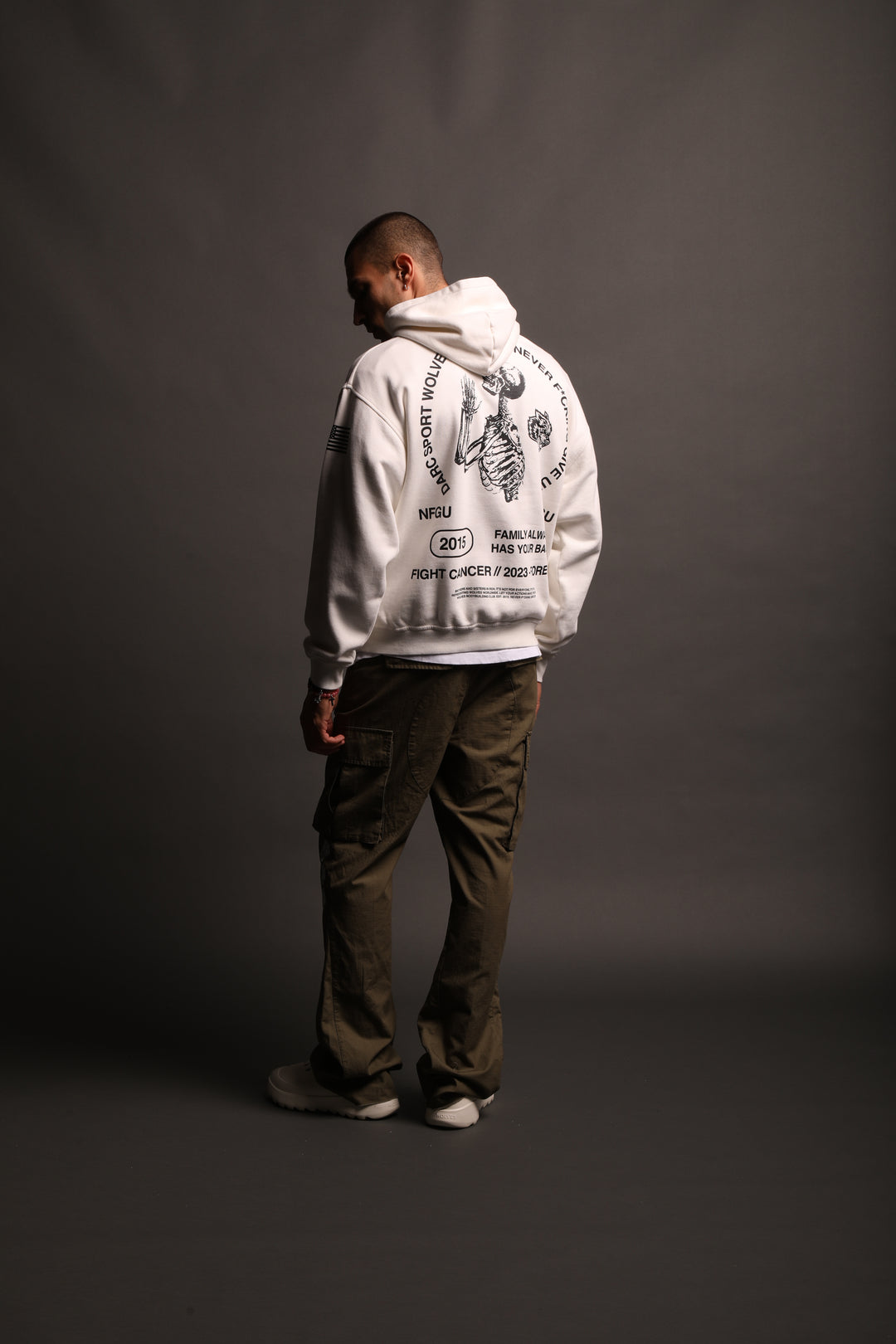 Pray "Pierce" Hoodie in Cream