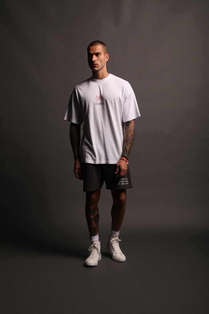 Always Have Your Back "Premium" Oversized Tee in White/Light Mauve