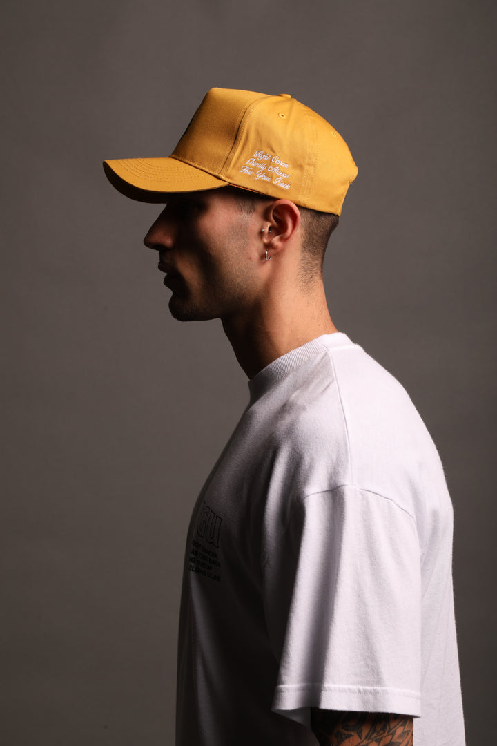 F Cancer x NFGU 5 Panel Hat in Vintage Gold