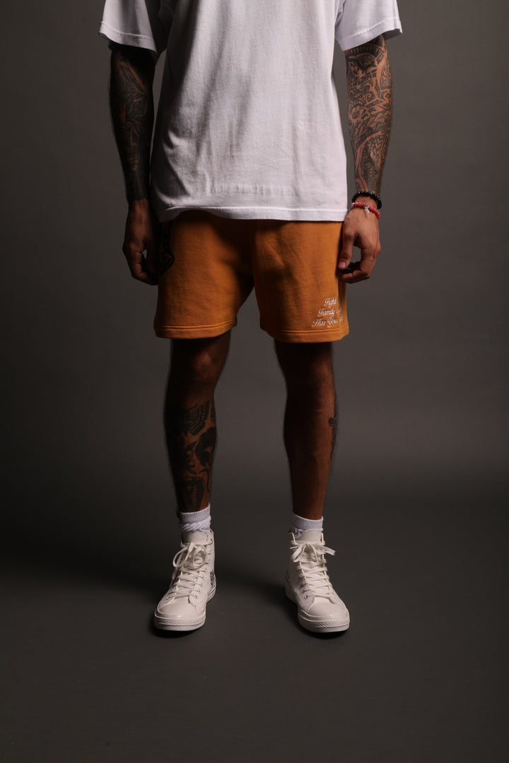 Always Have Your Back Patch Liam Sweat Shorts in Vintage Gold