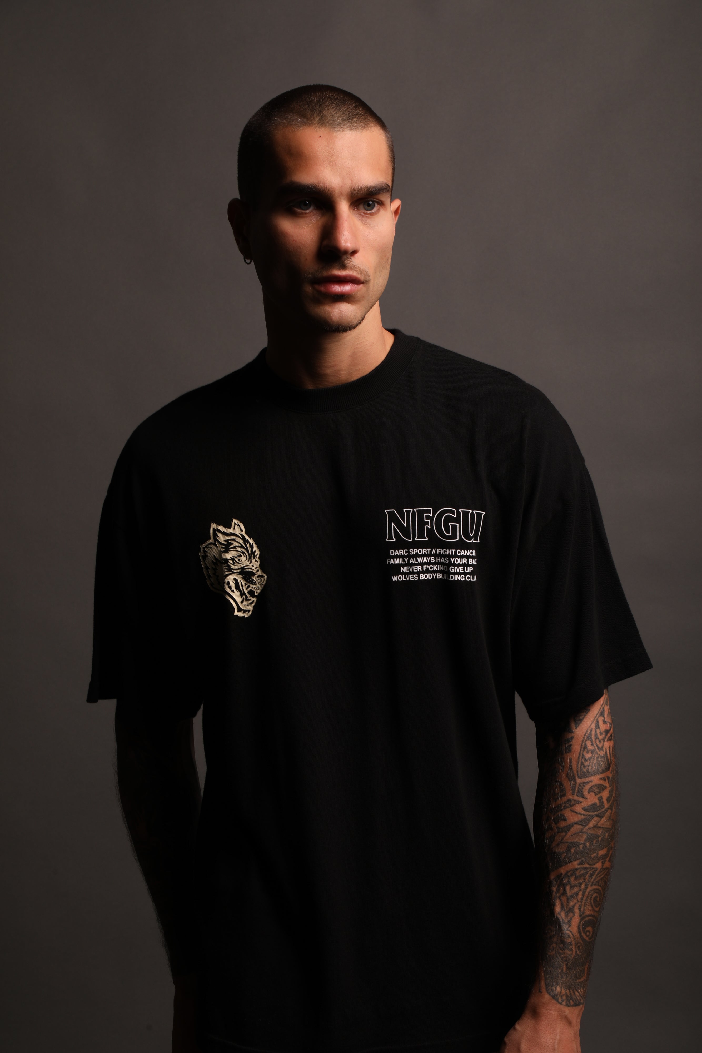 Keep Fighting "Premium" Oversized Tee in Black