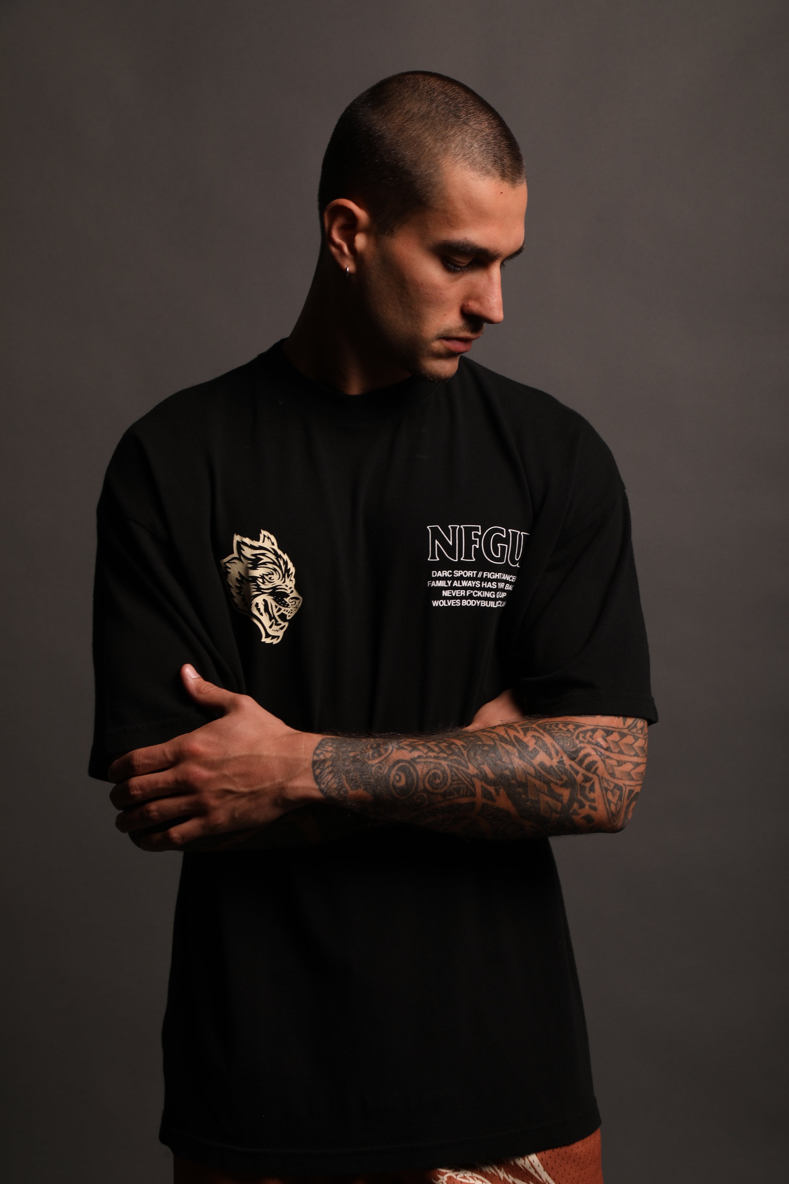 Keep Fighting "Premium" Oversized Tee in Black