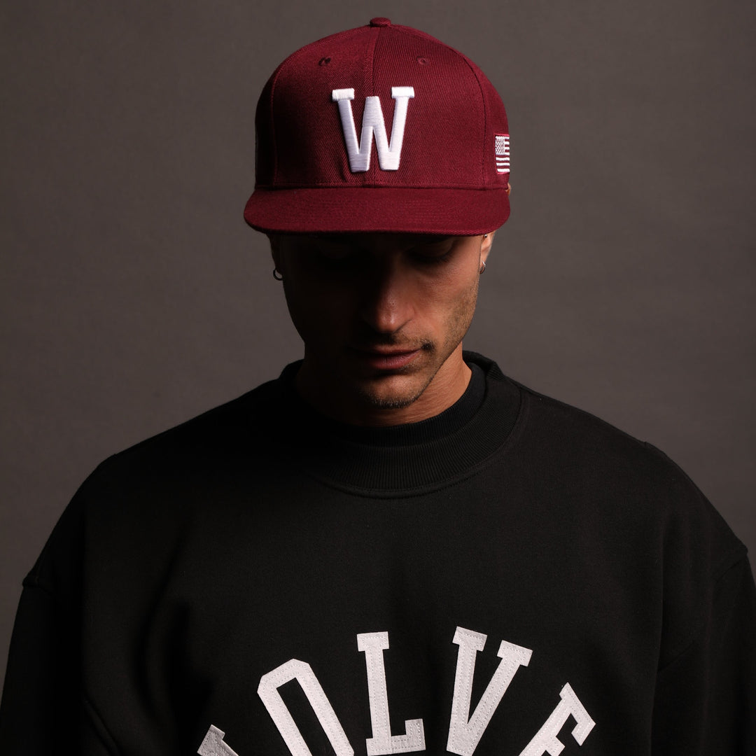 I Am The Storm "W" Fitted Hat in Red Fog