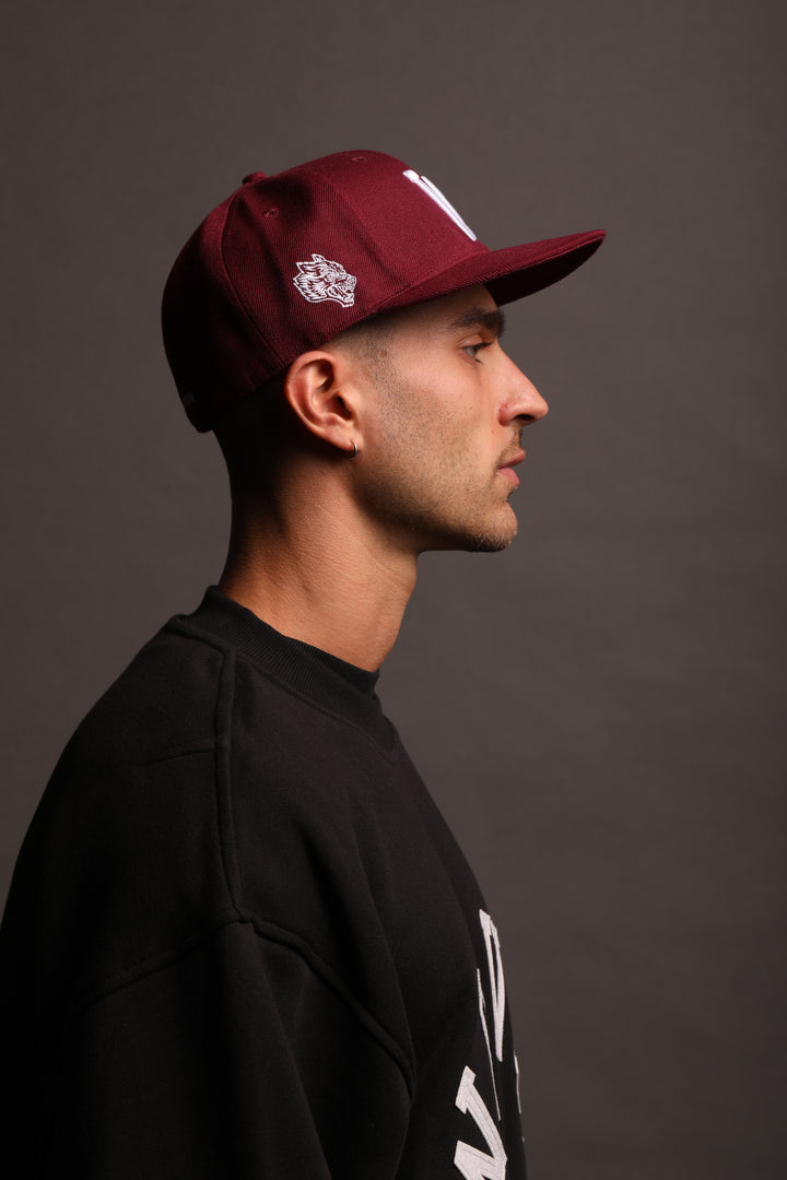 I Am The Storm "W" Fitted Hat in Red Fog