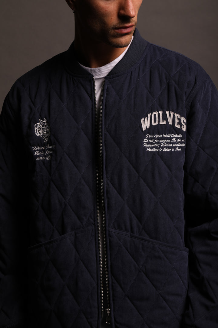 Our Way Darco Quilted Jacket in Storm Blue