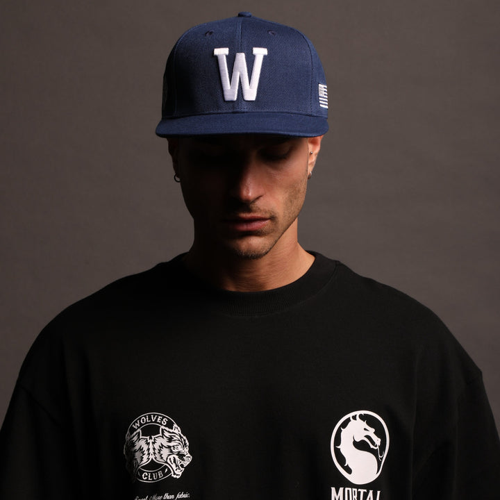 I Am The Storm "W" Fitted Hat in Storm Blue