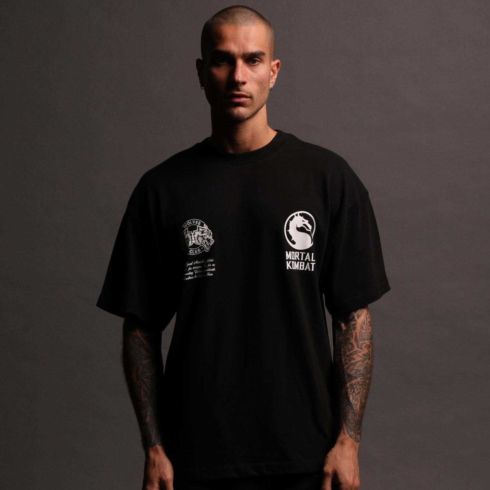 Test Your Might Premium Oversized Tee in Black