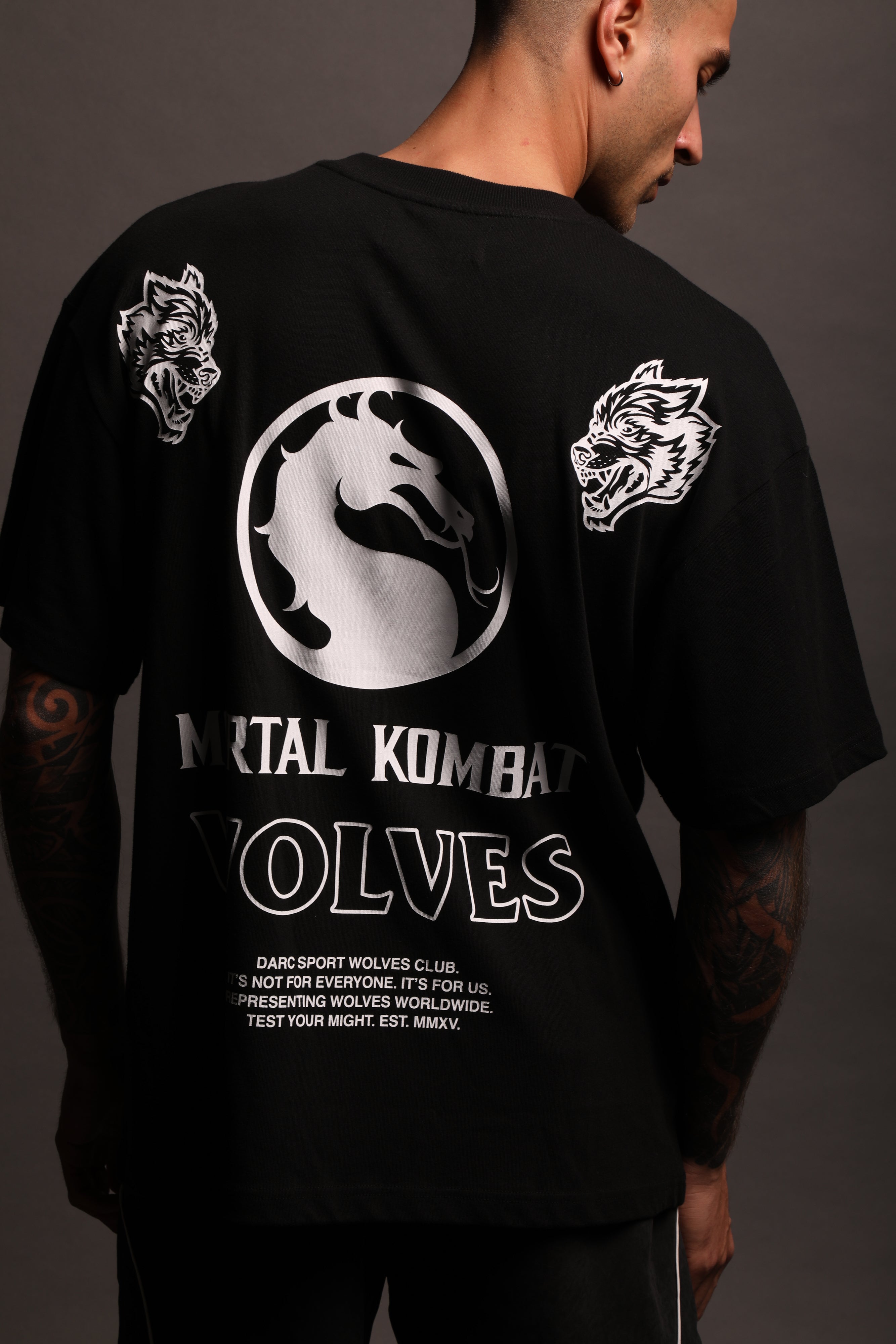 Test Your Might Premium Oversized Tee in Black