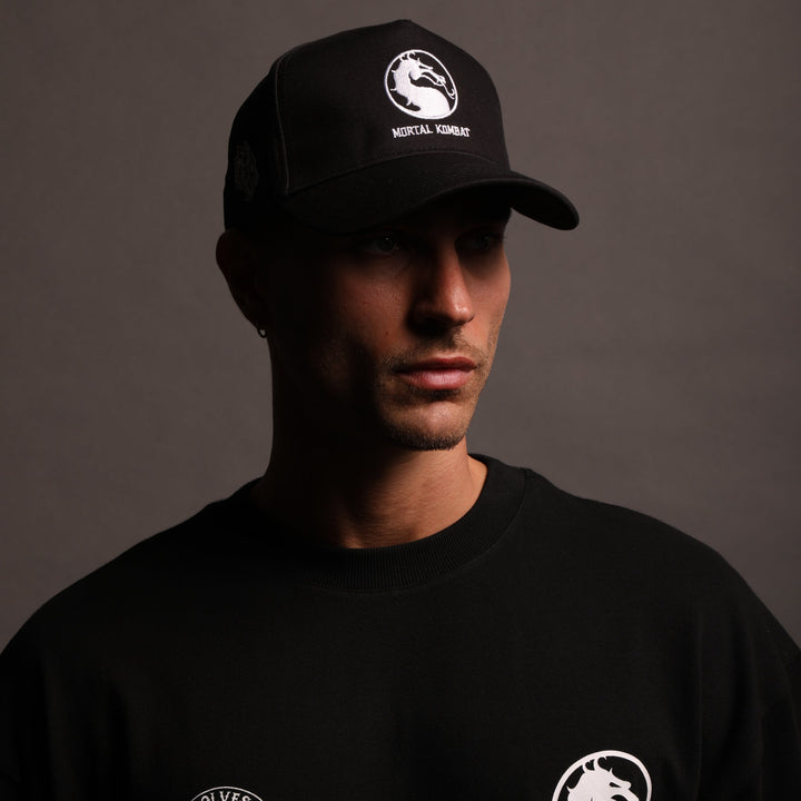 Test Your Might 5 Panel Hat in Black