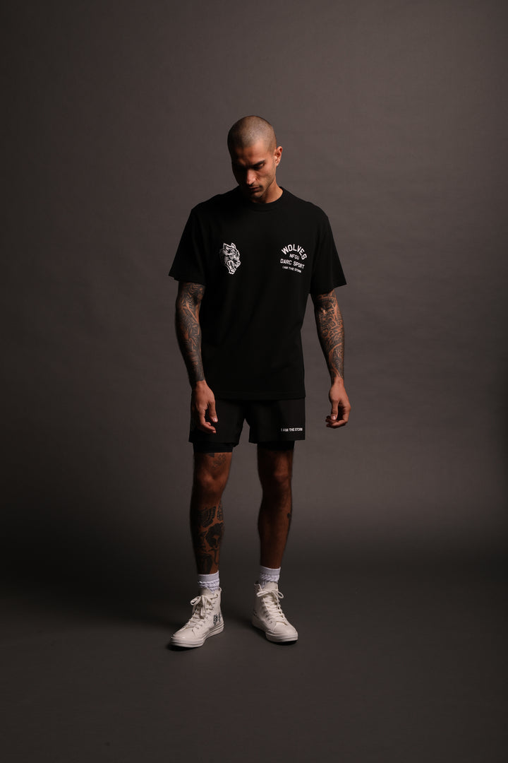 I Am The Storm Compression Shorts in Black