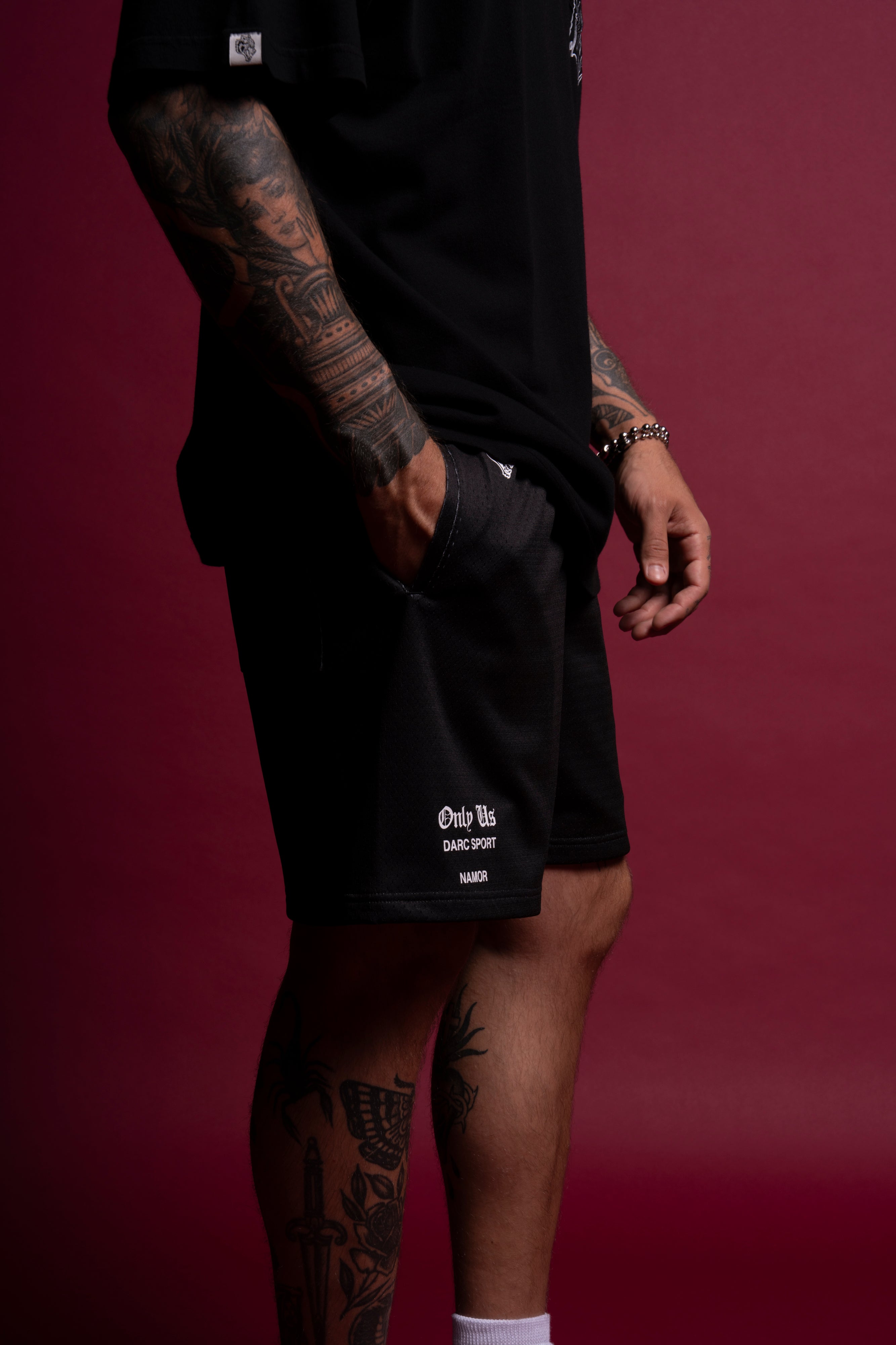 Namor Mesh Shorts in Black