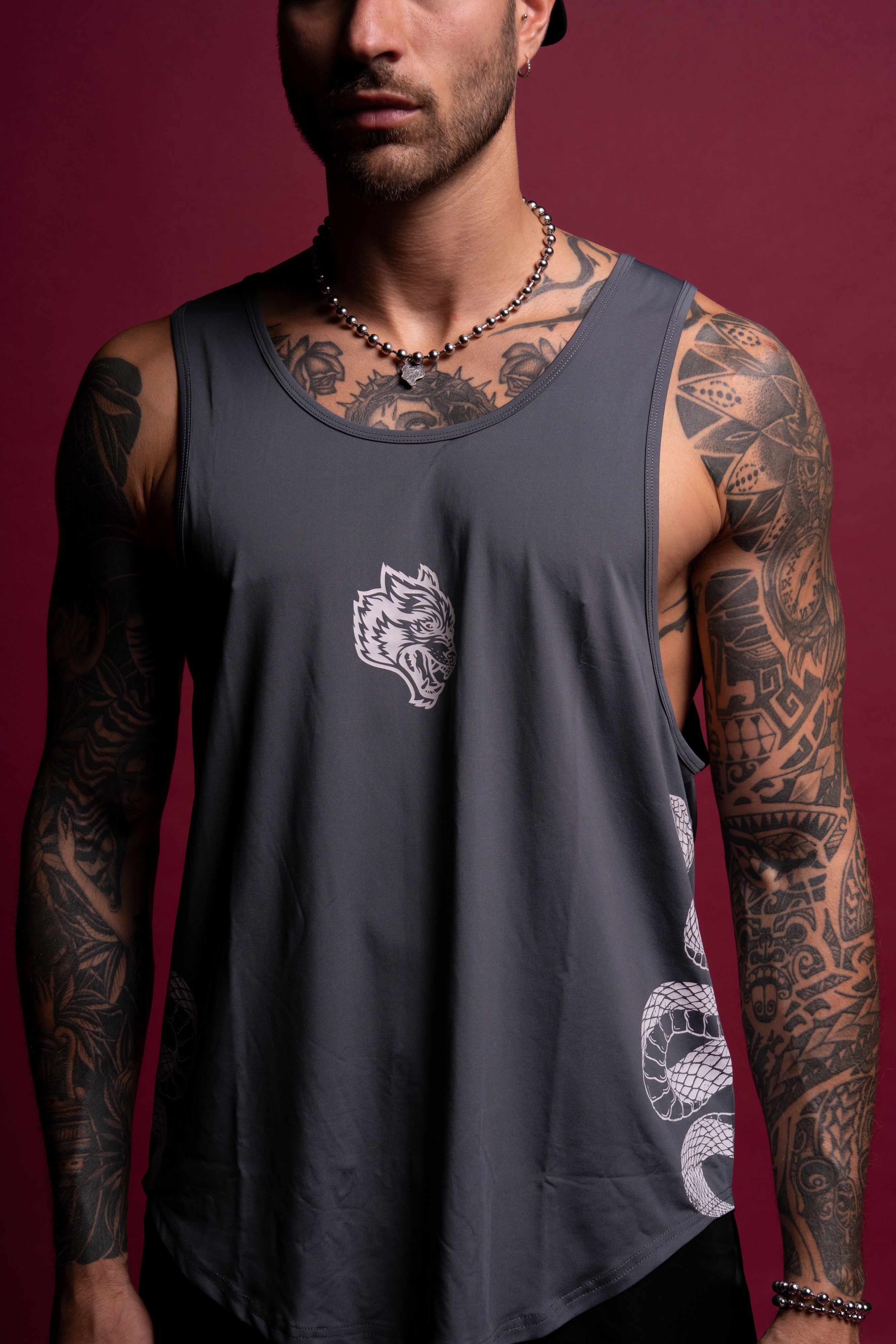 Renewal "Dry Wolf" Back Seam (Drop) Tank in Wolf Gray