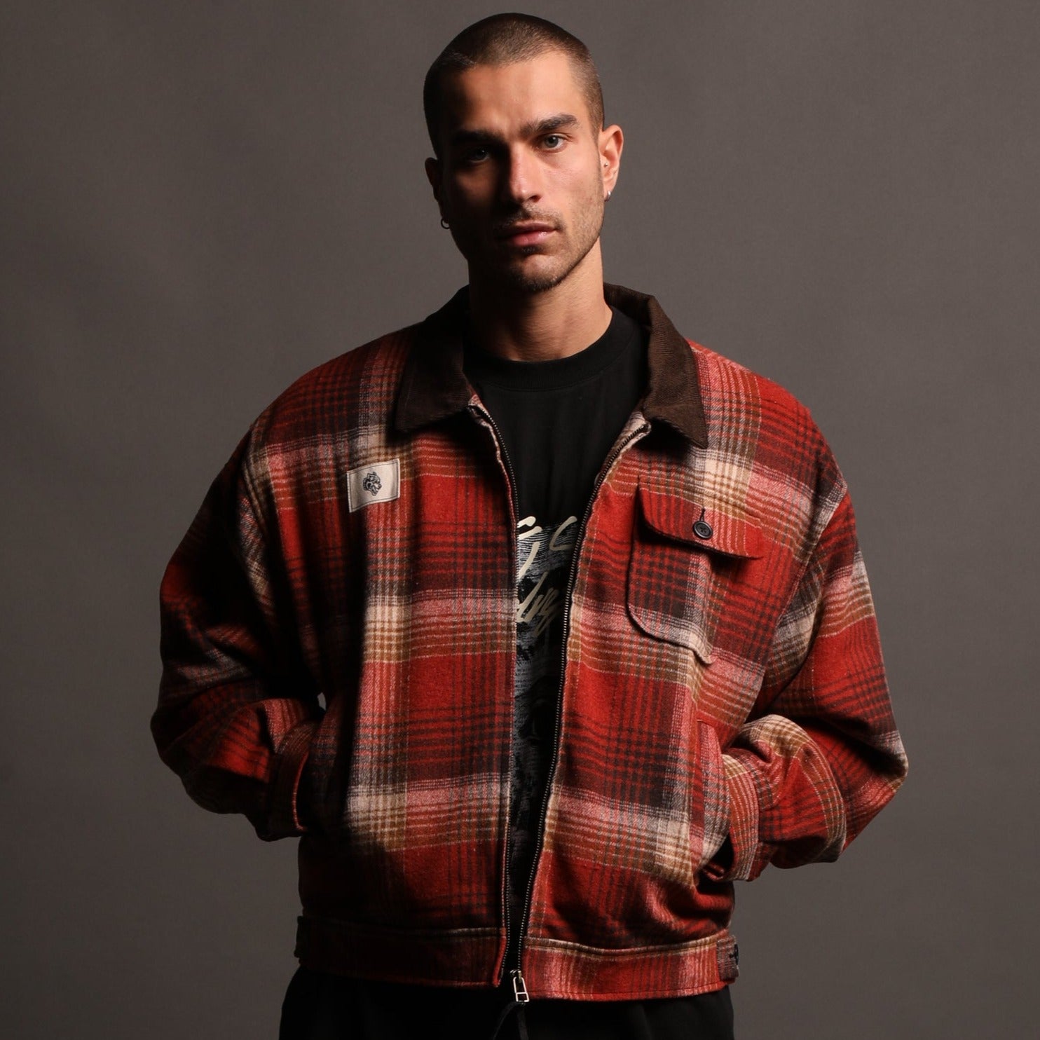 Wolf Head Logan Jacket in Brimstone Plaid