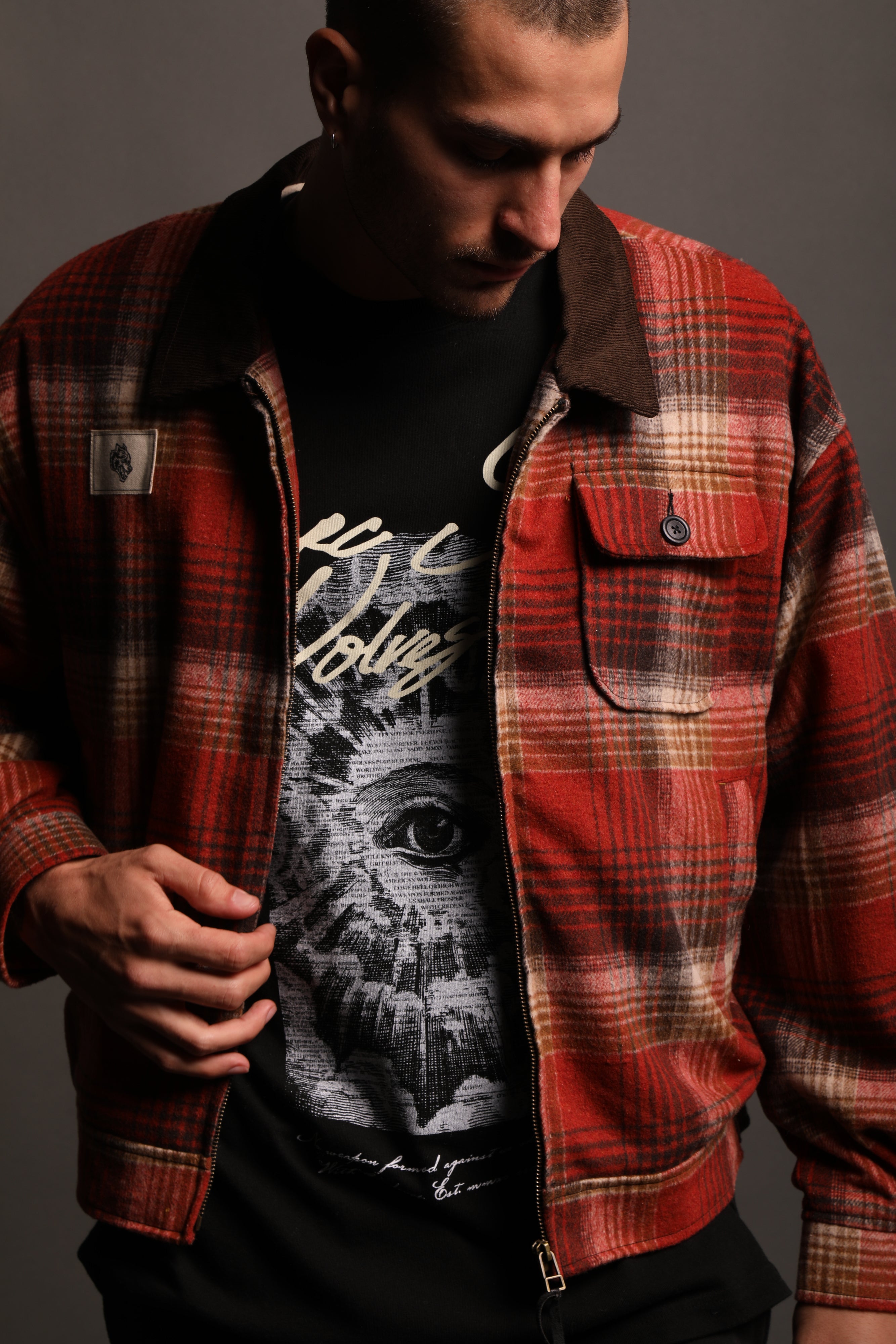 Wolf Head Logan Jacket in Brimstone Plaid